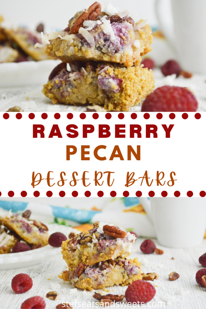 Raspberry Pecan Dessert Bars Pinterest Collage 