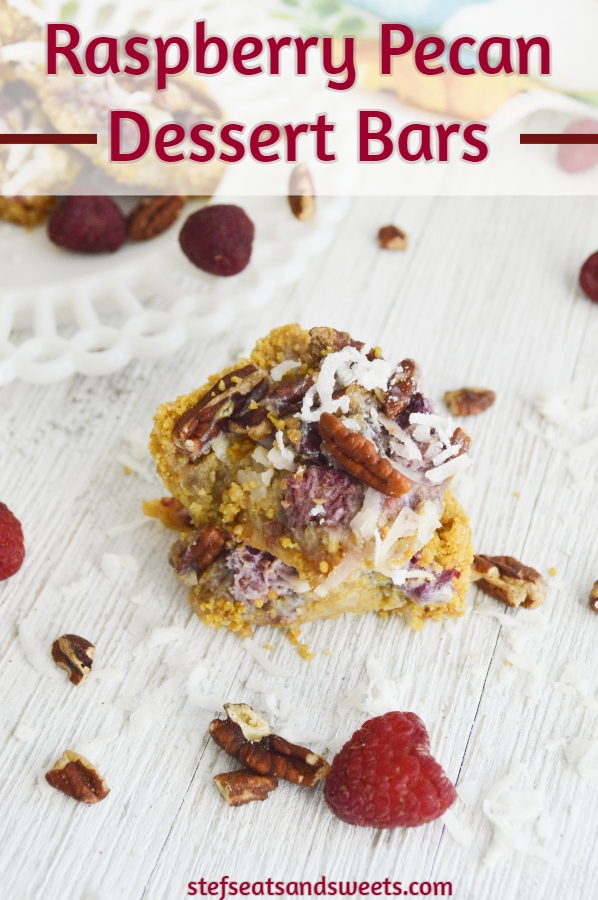 Raspberry Pecan Dessert Bars Pinterest Image 1 
