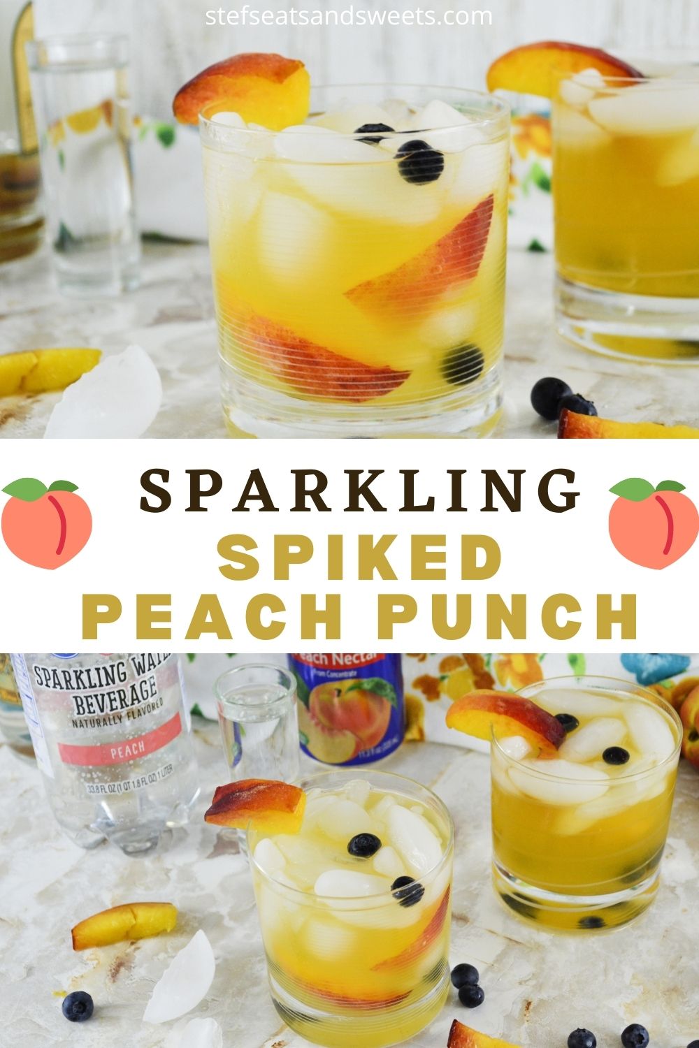 sparkling spiked peach punch pinterest collage