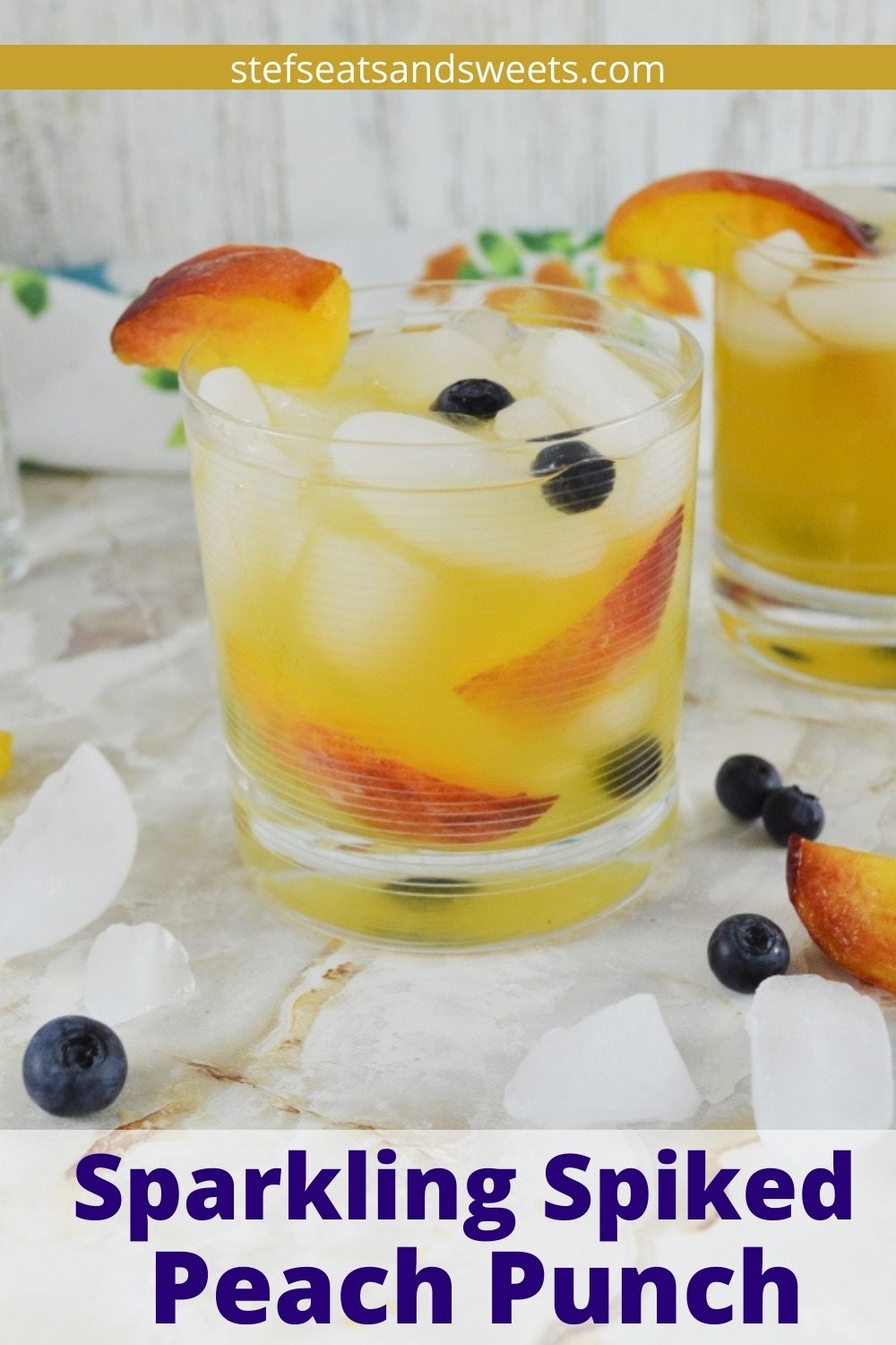 sparkling spiked peach punch pinterest image
