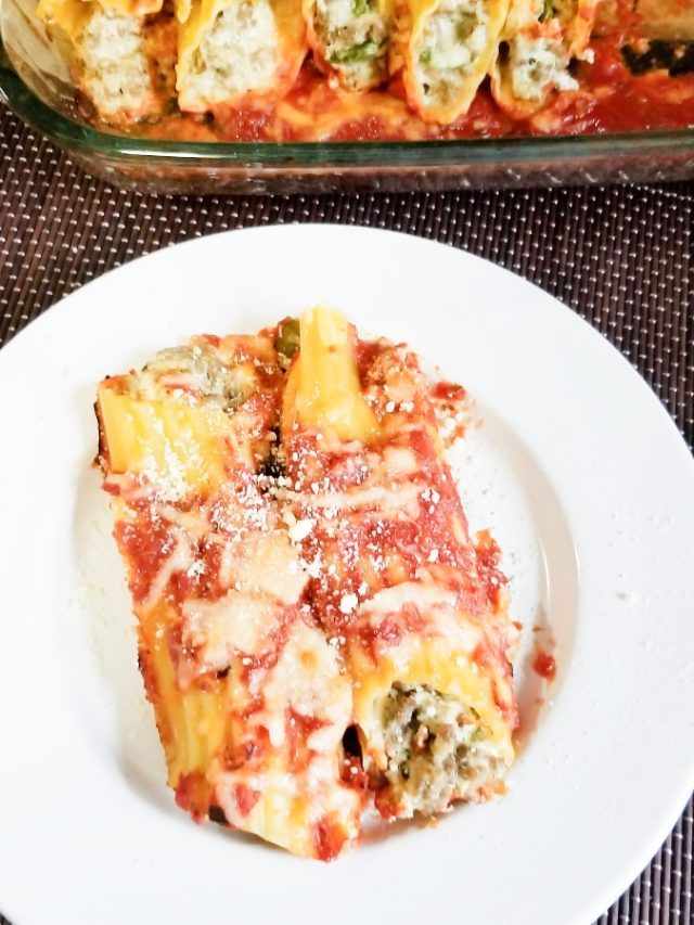 Beef & Cheese Stuffed Manicotti