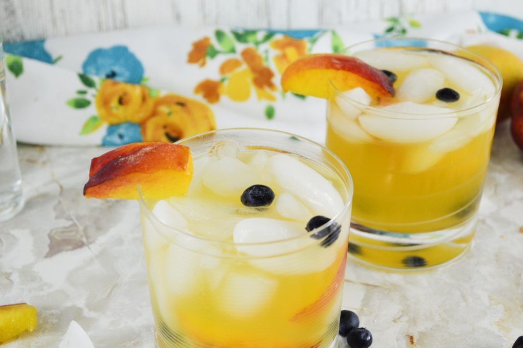 Sparkling Spiked Peach Punch - Stef's Eats and Sweets