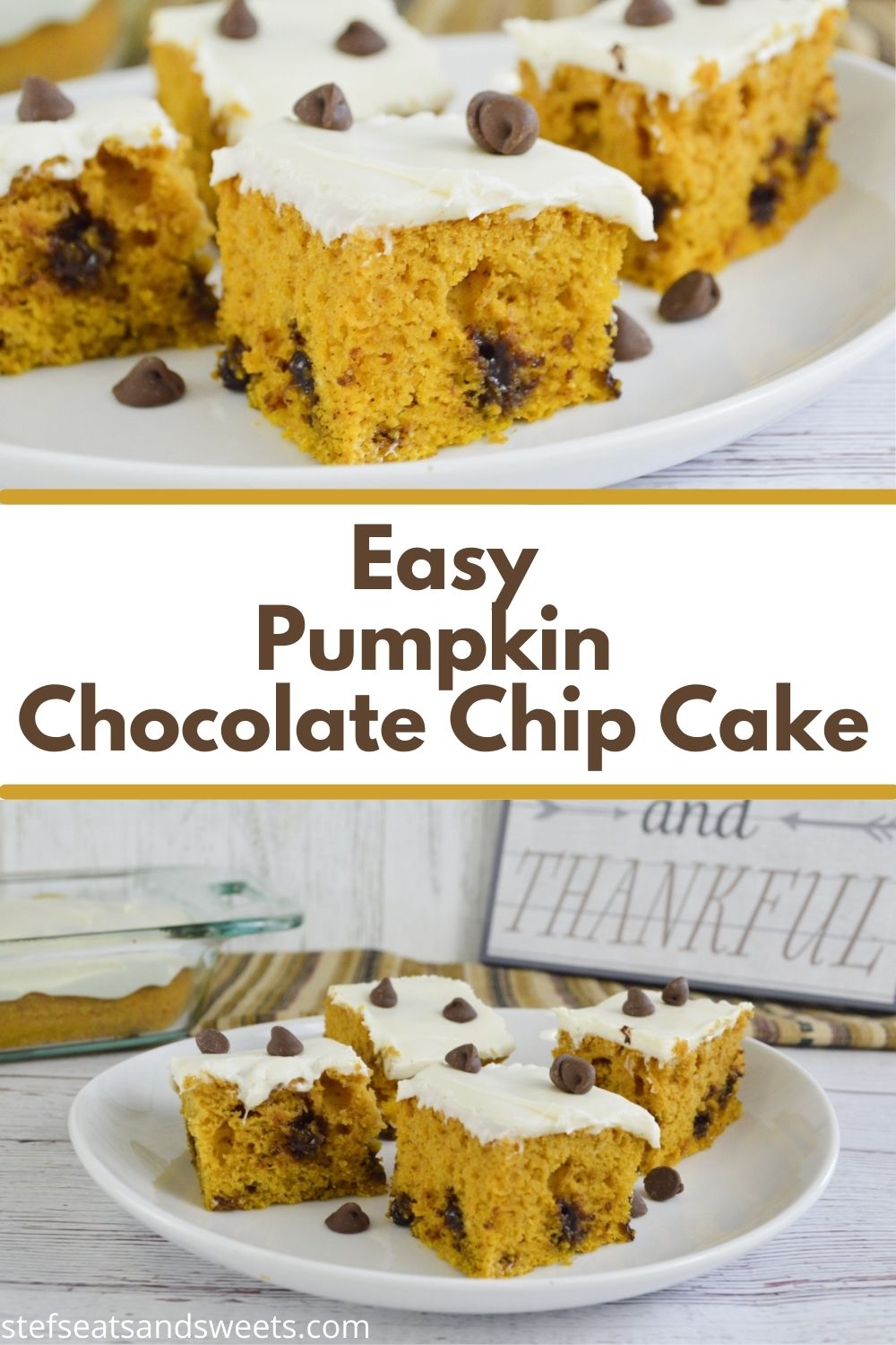 easy pumpkin chocolate chip cake pinterest collage