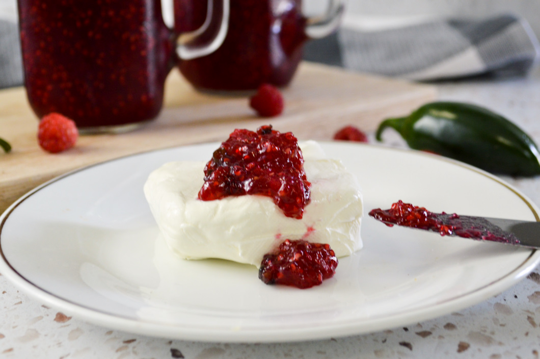 raspberry jalapeno jam on cream cheese 