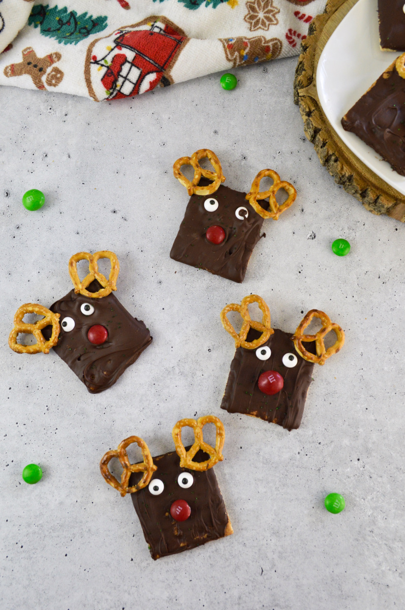 rudolph the reindeer chocolate covered graham crackers