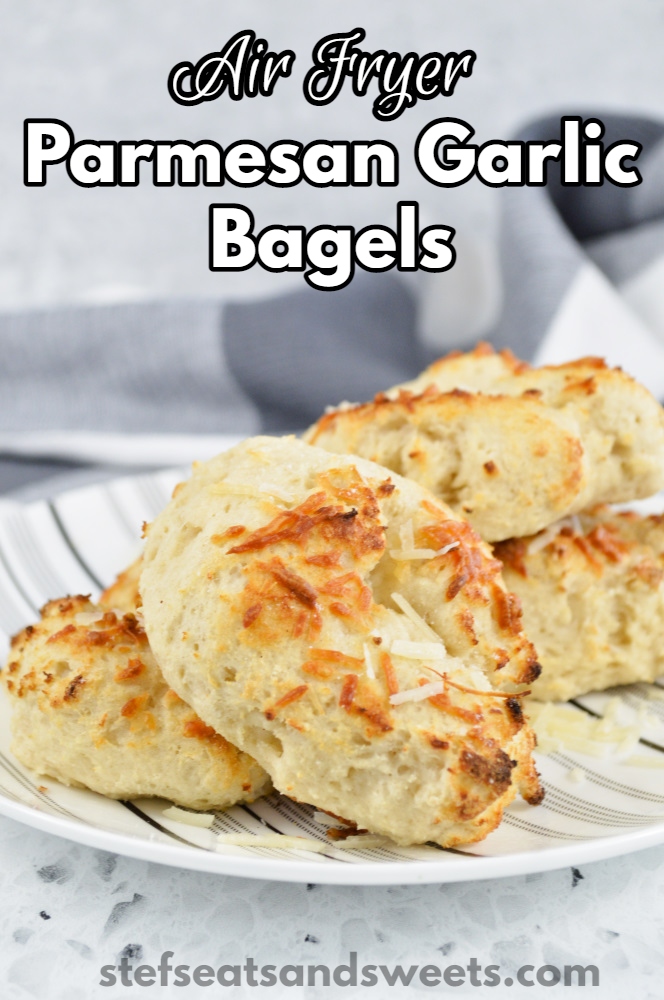 the best air fryer bagels with parmesan and garlic