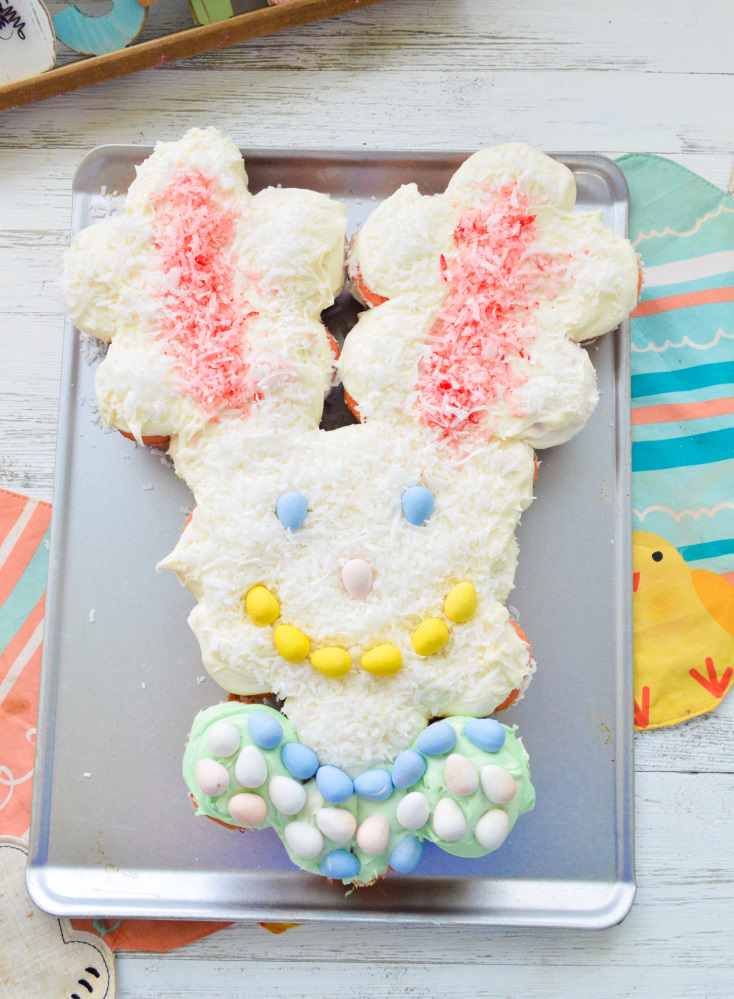 Easter Bunny Pull apart cupcake cake 
