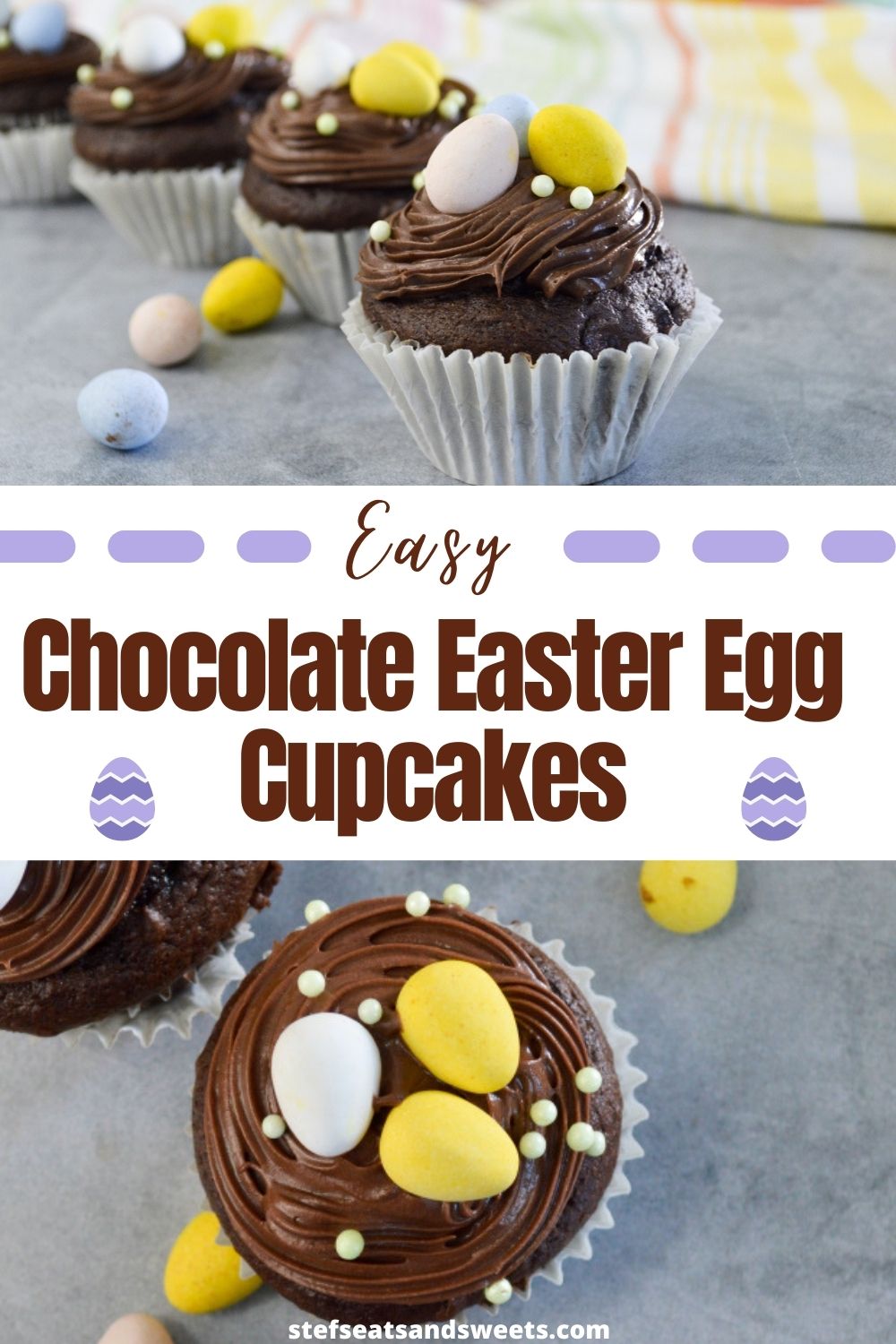 the easiest chocolate Easter egg cupcakes 