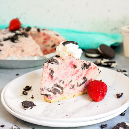 Mile High Strawberry Cookies N Cream Pie - Stef's Eats and Sweets