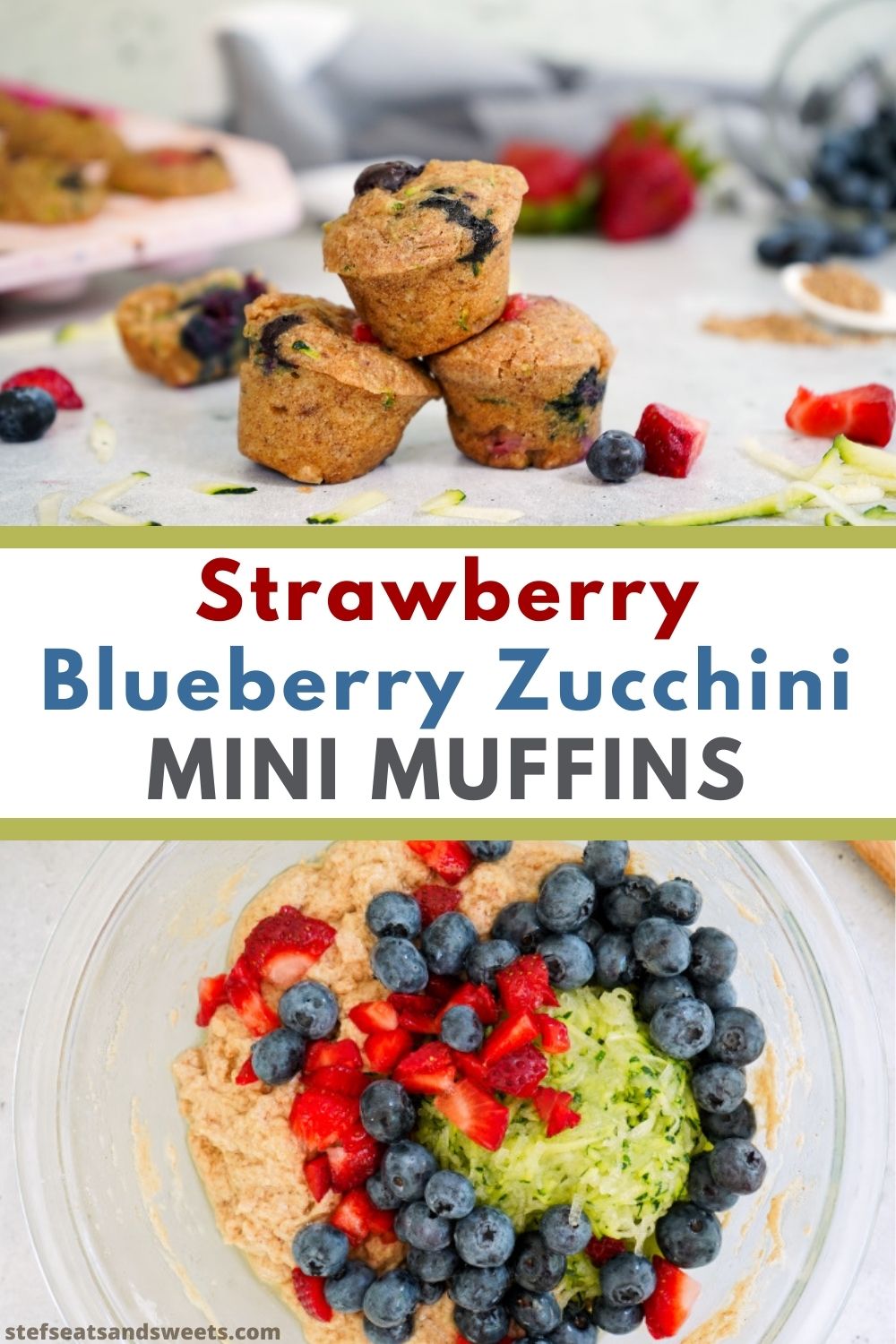 The best blueberry strawberry zucchini mini muffins 