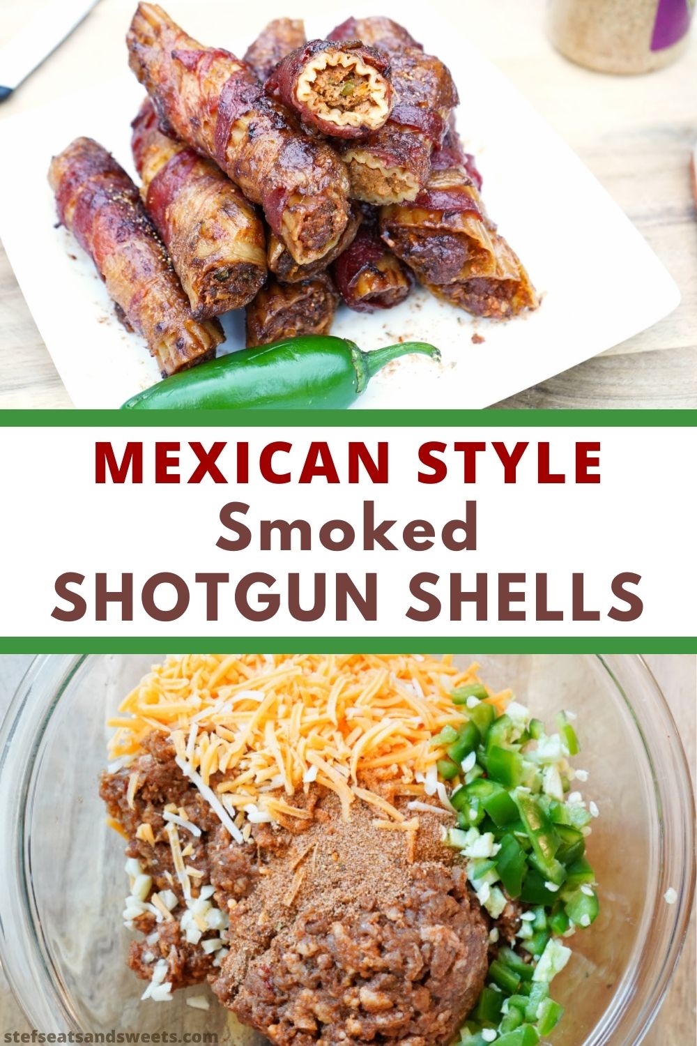 mexican style smoked shotgun shells with chorizo and jalapenos