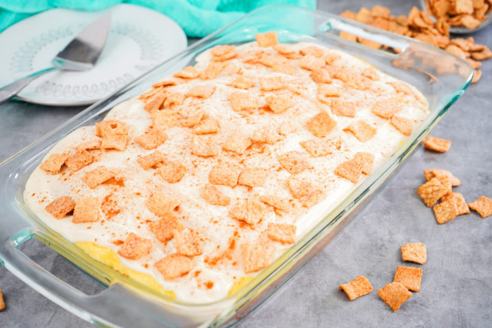 Easy Cinnamon Toast Crunch Poke Cake - Stef's Eats and Sweets
