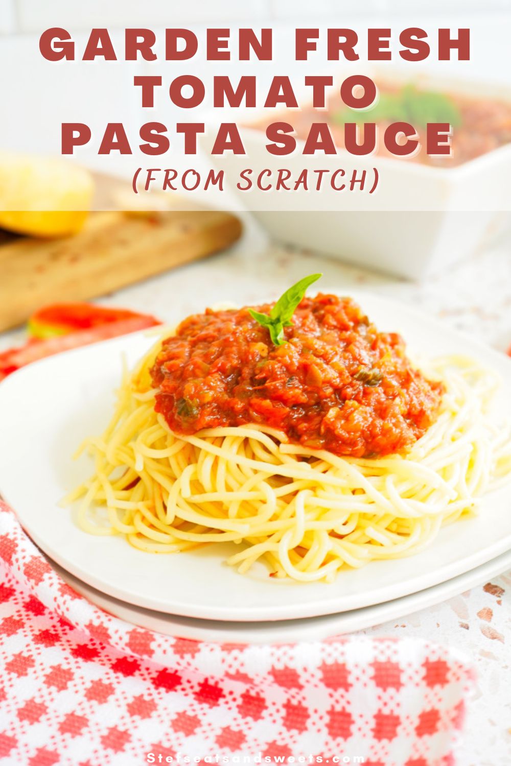 vertical spaghetti with pasta sauce and text