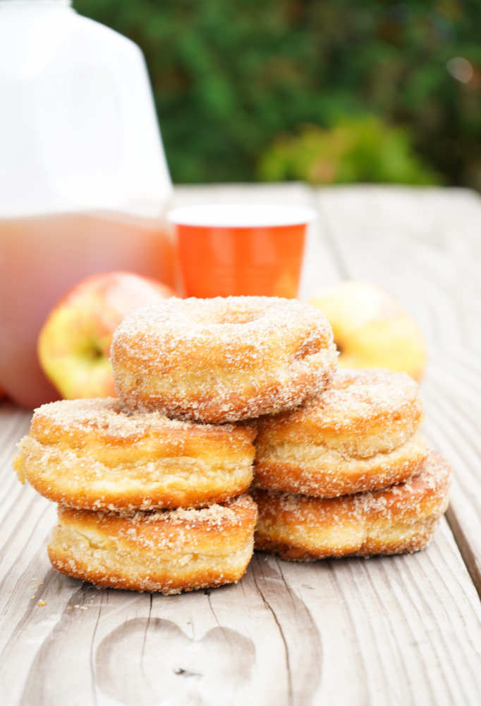 Apple Pie Spice Campfire Donuts with cider