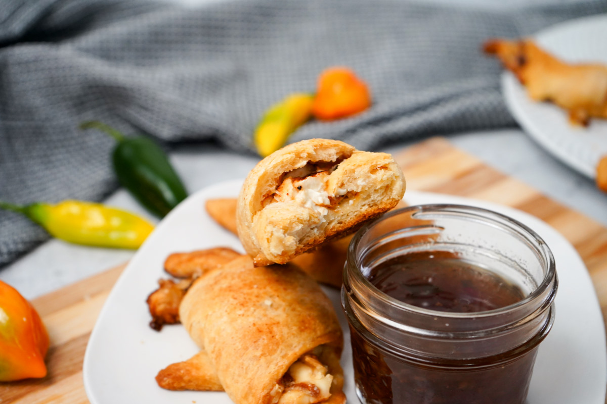 crescent rolls with hot pepper jelly