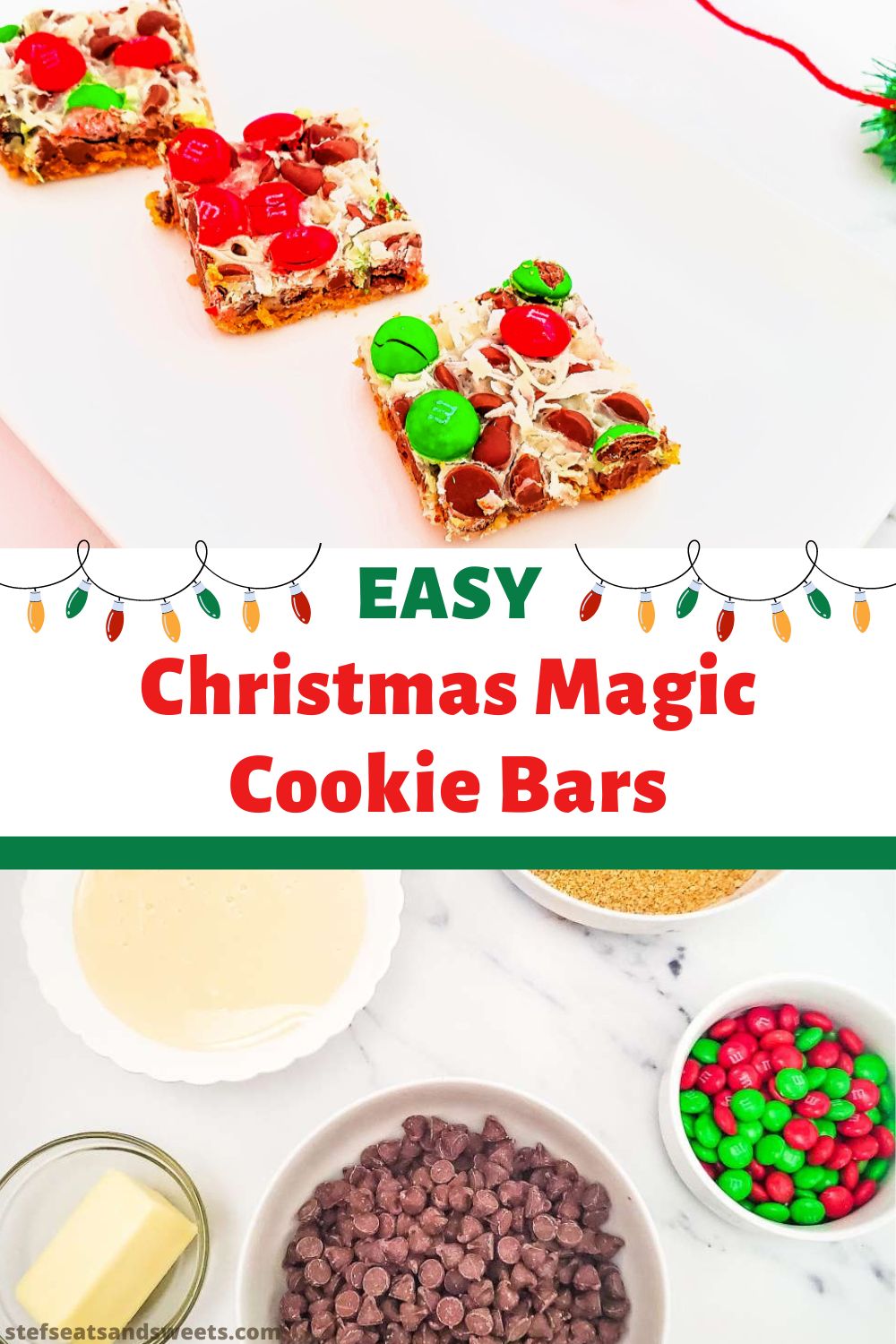 easy Christmas magic cookie bars pin