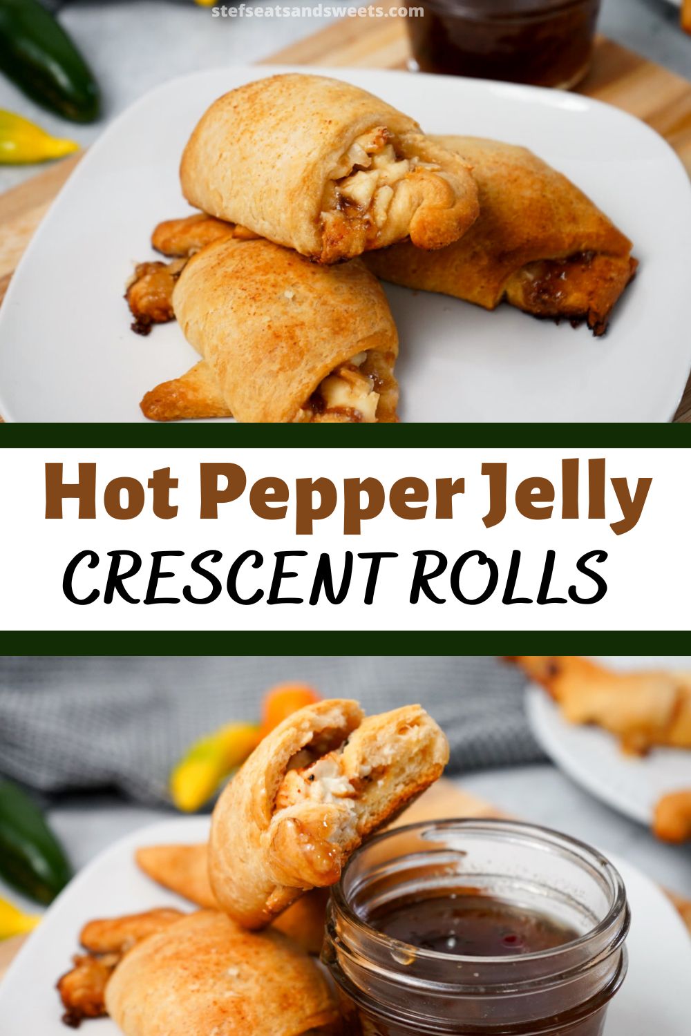 hot pepper jelly crescent roll collage