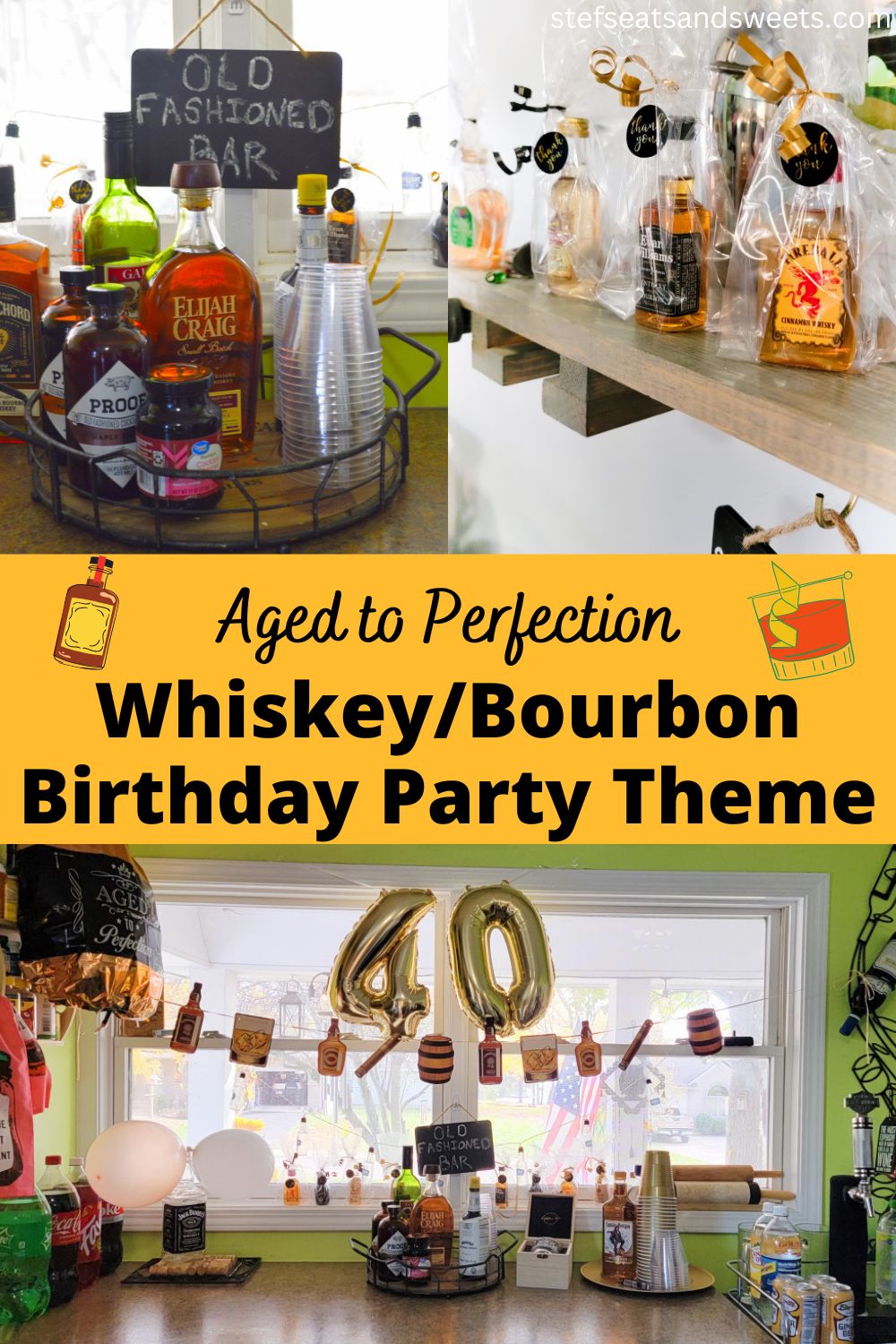 Aged to perfection Bourbon Themed milestone Birthday Party 