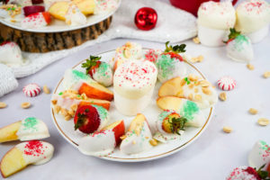 Holiday White Chocolate Covered Fruit Platter