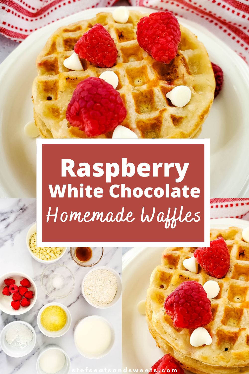 raspberry waffles collage