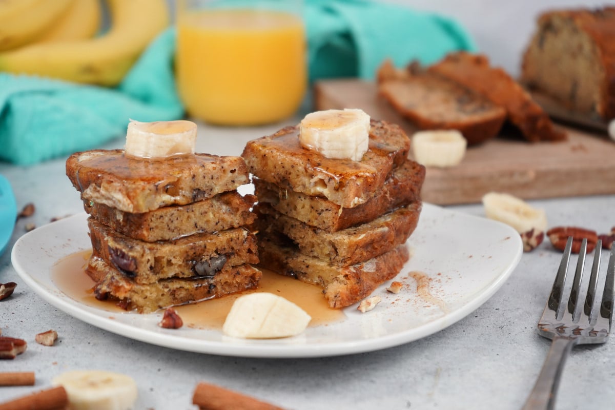 Decadent Banana Nut Bread French Toast Stef's Eats and Sweets