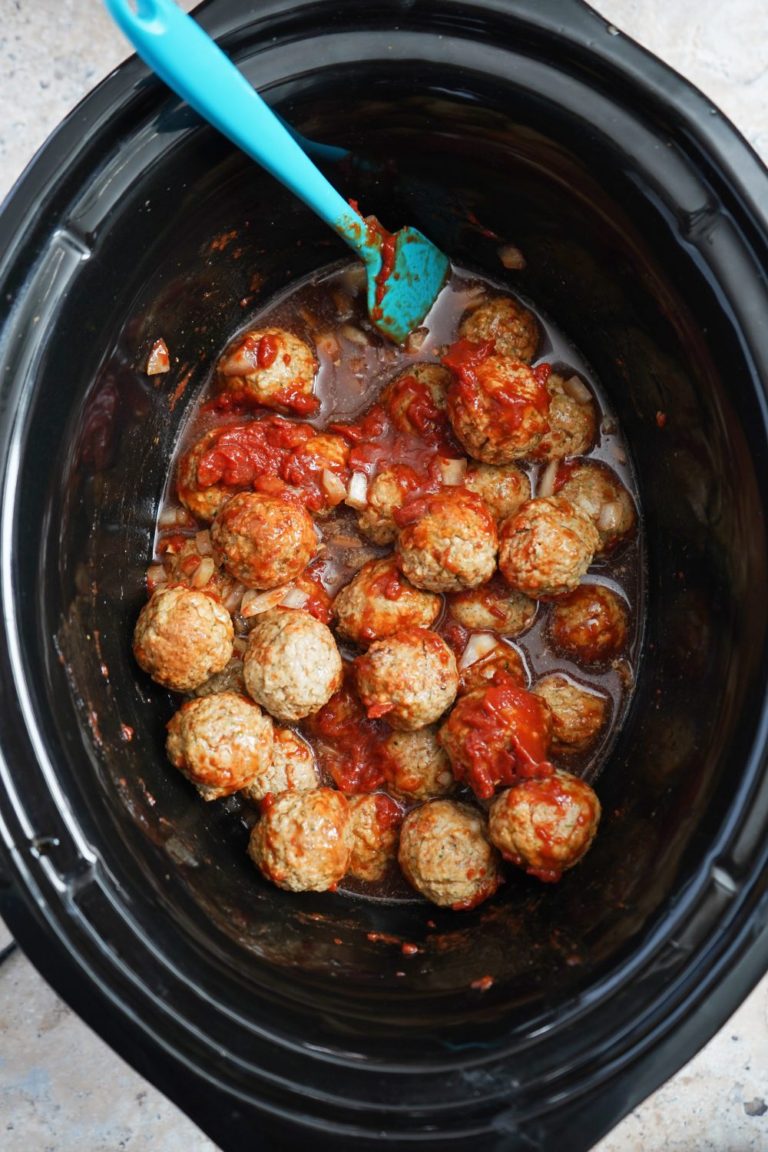 Slow Cooker Guinness Glazed Meatballs - Stef's Eats and Sweets