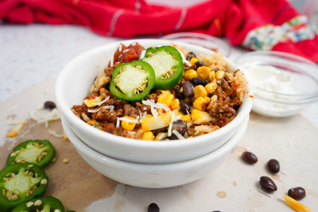 Slow Cooker Ground Beef Taco Bowls - Stef's Eats and Sweets