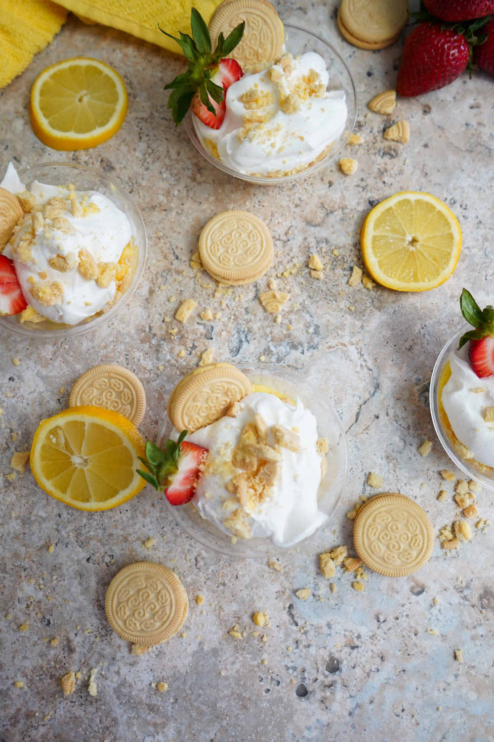 Quick and easy lemon cookie parfaits