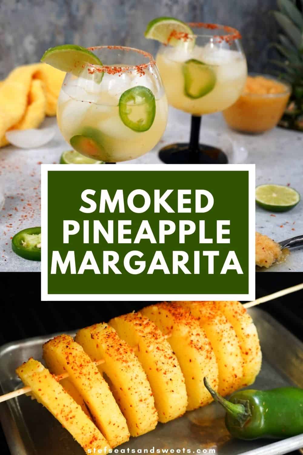Smoked pineapple margarita collage