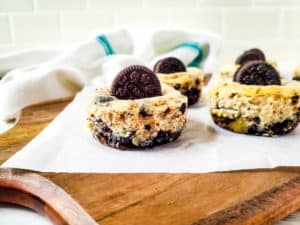 Bite sized oreo cheesecakes