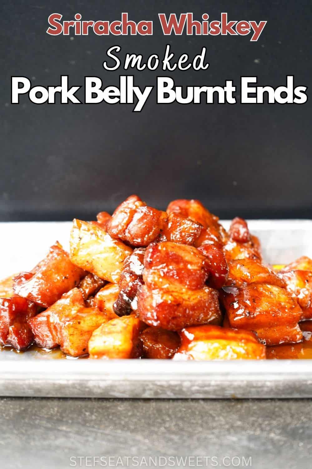 pork belly burnt ends with text