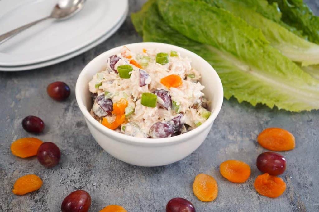 Apricot and grape chicken salad