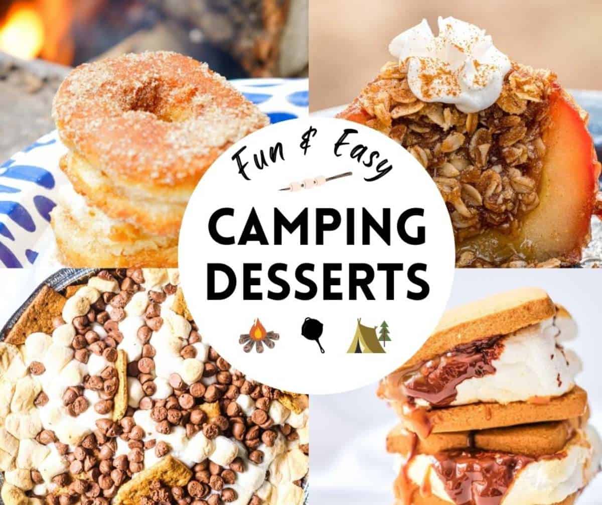 Fun and easy camping desserts with text and graphics