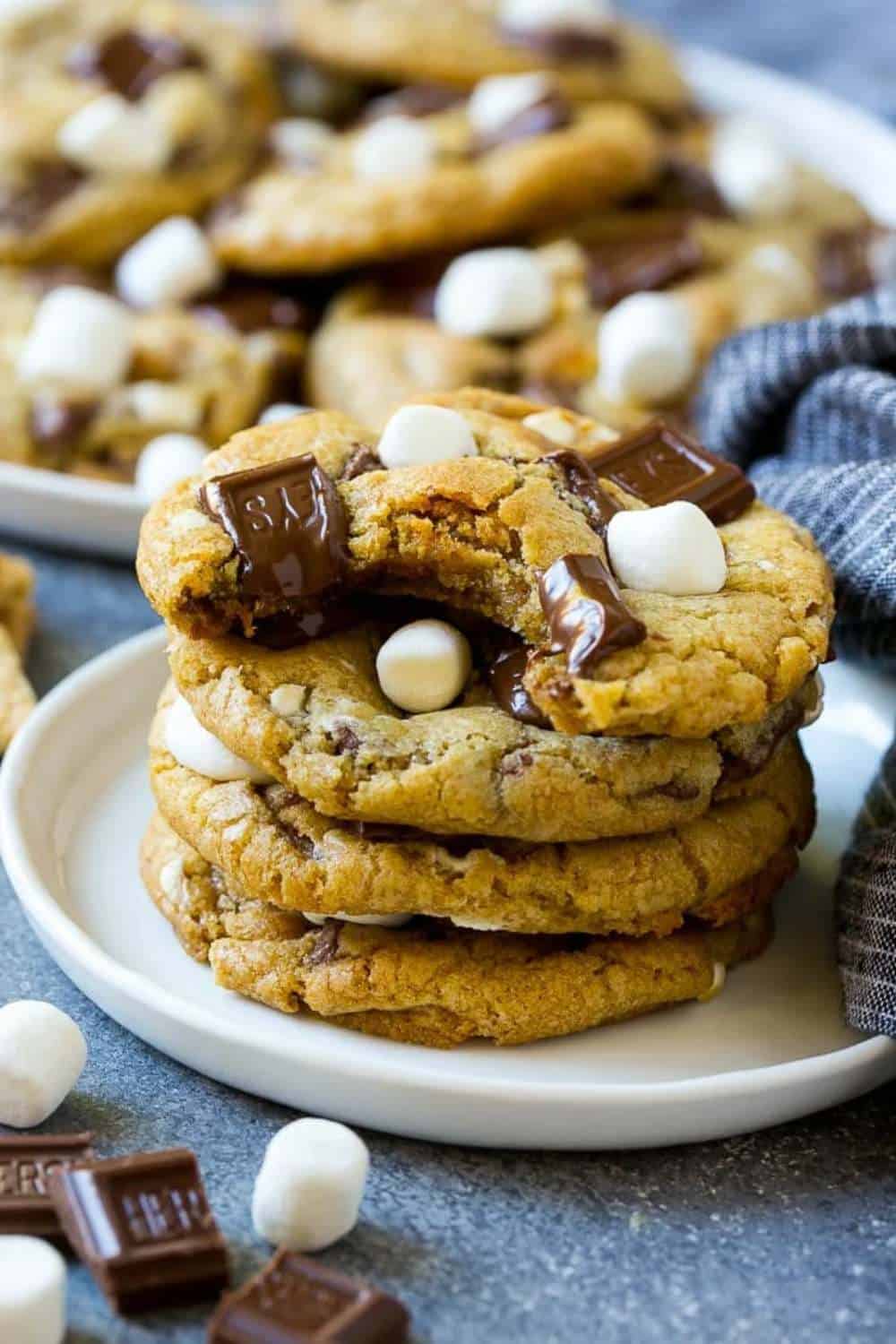 Stacked smores cookies