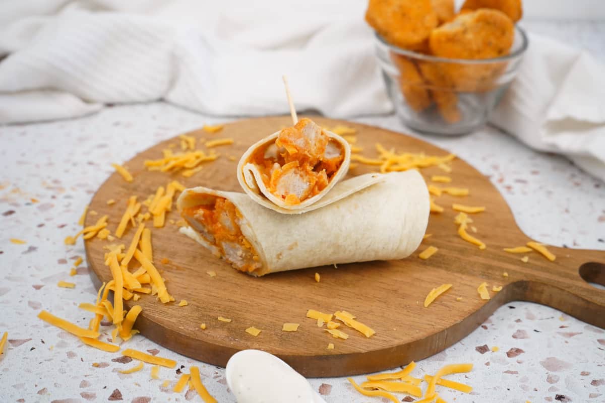 Buffalo Chicken Wraps with Chicken nuggets