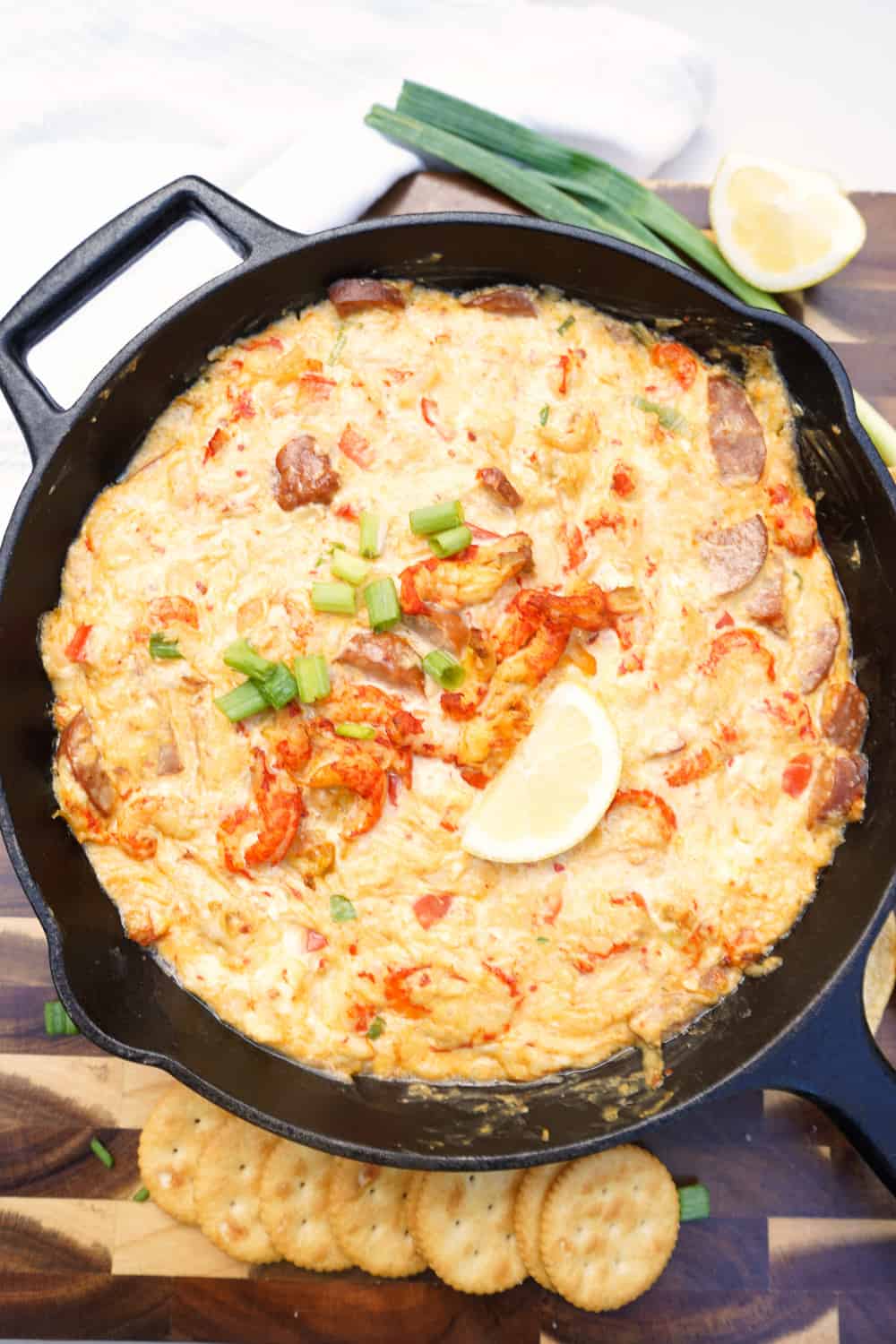 Hot Crwafish Dip with crackers