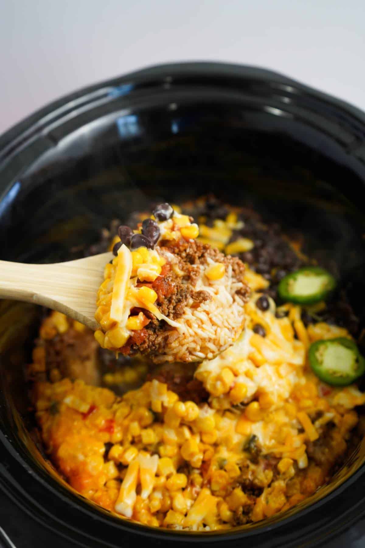 Ground Beef Taco Bowls in Slow Cooker 