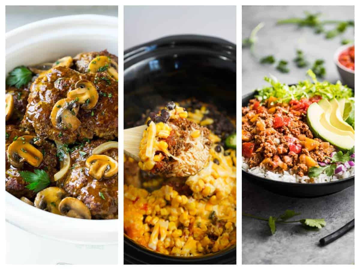 12 Mouth watering Slow Cooker Ground Beef Recipes Collage