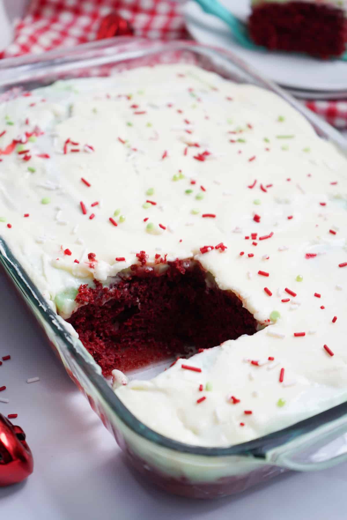 Red velvet poke cake 
