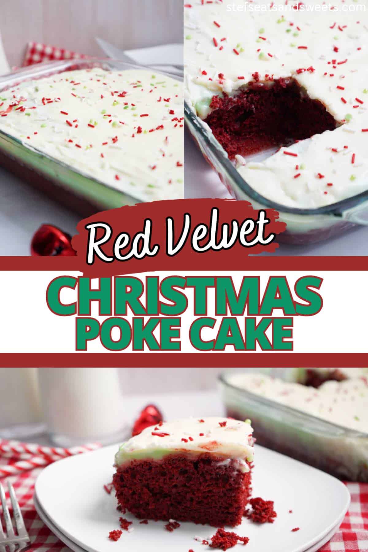 Red velvet Christmas cake Collage