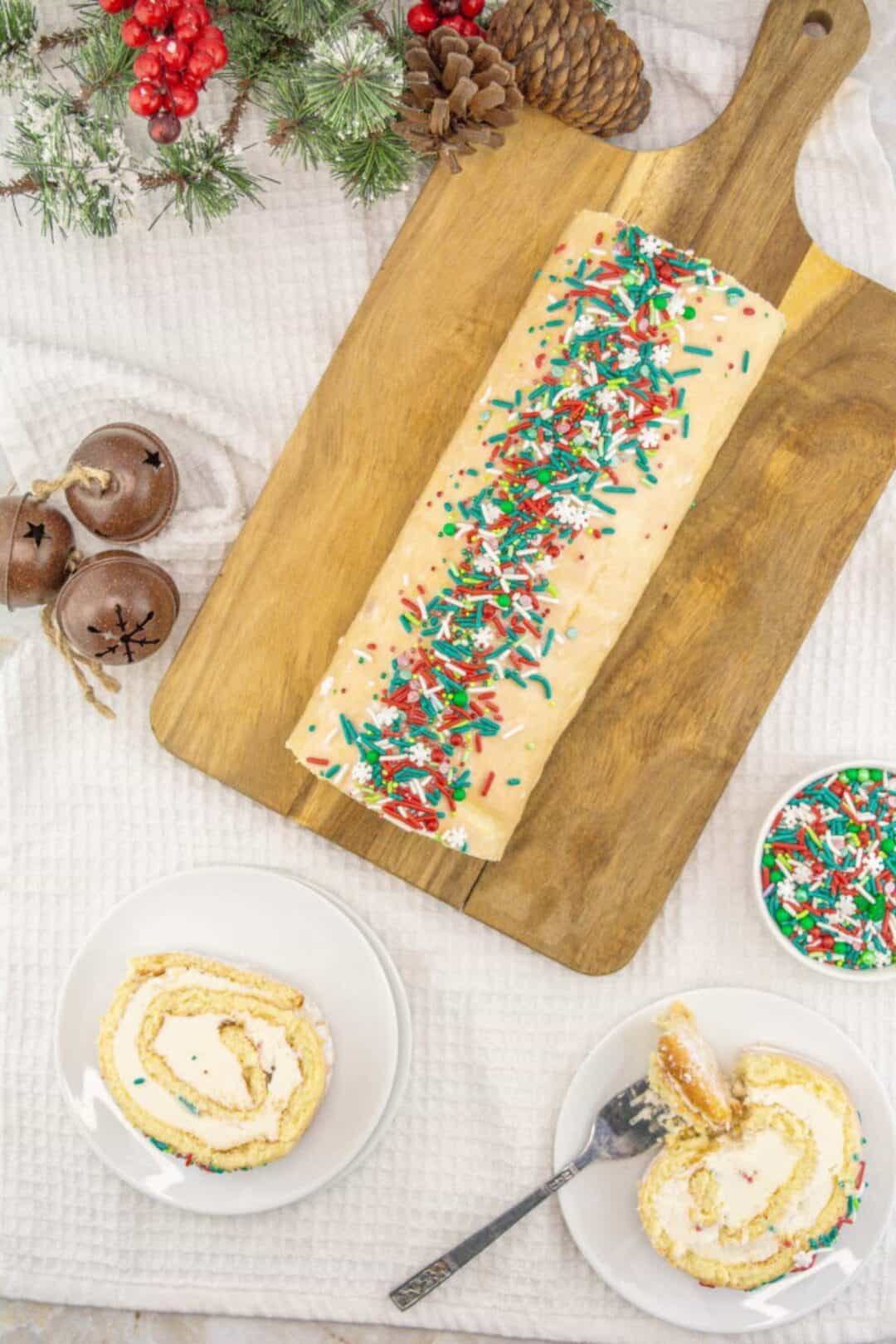 Festive Christmas Cake Roll (with Cake Mix!) Stef's Eats and Sweets