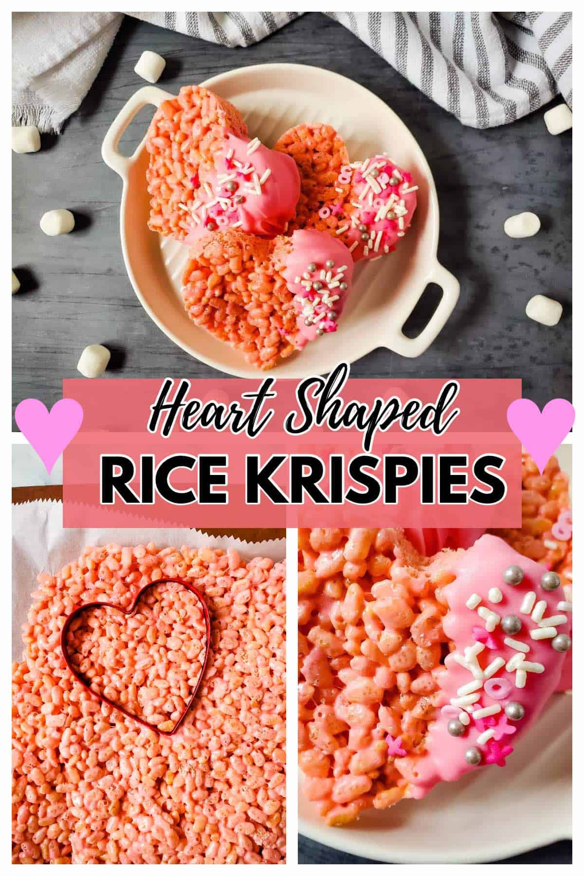 Heart Shaped Dipped Rice Krispies