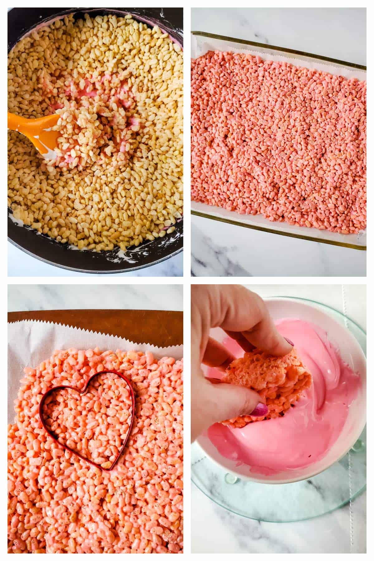 How to make heart Rice Krispies step by step. 