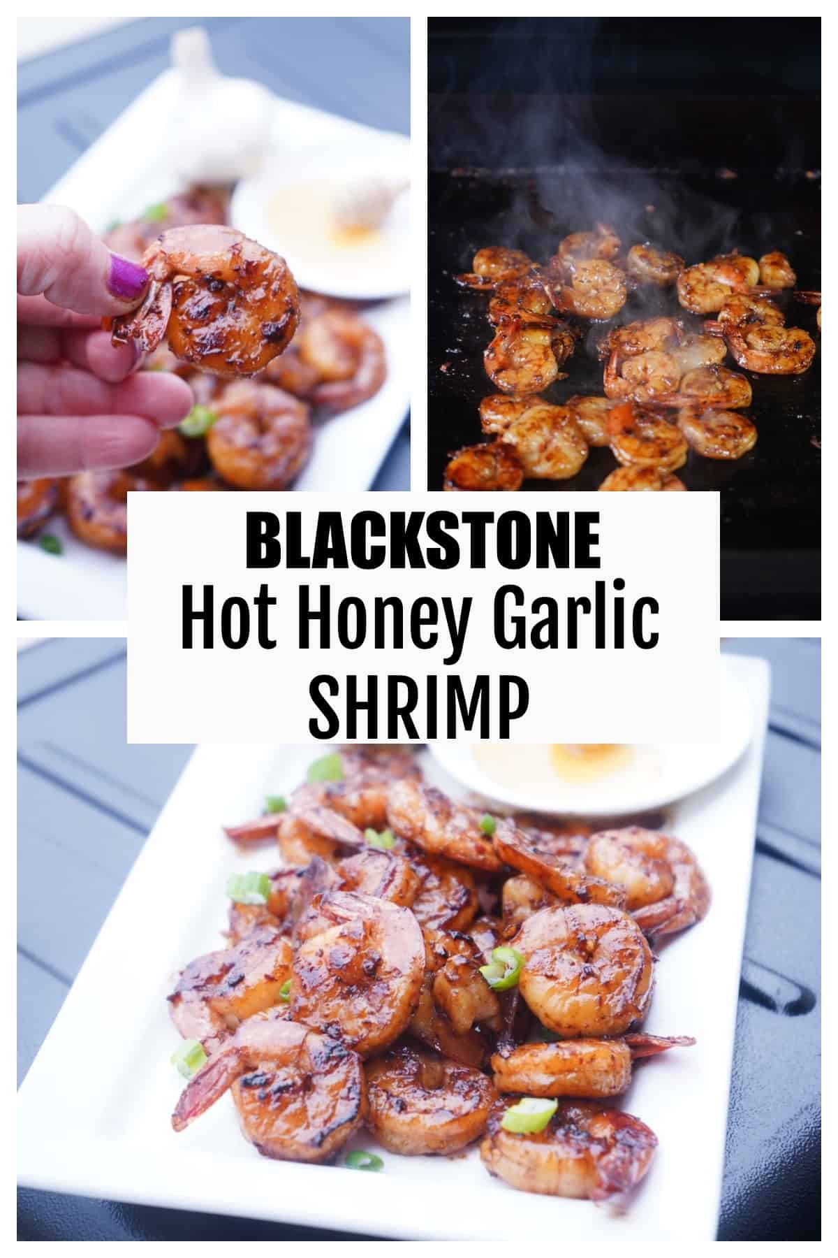 hot honey garlic shrimp collage