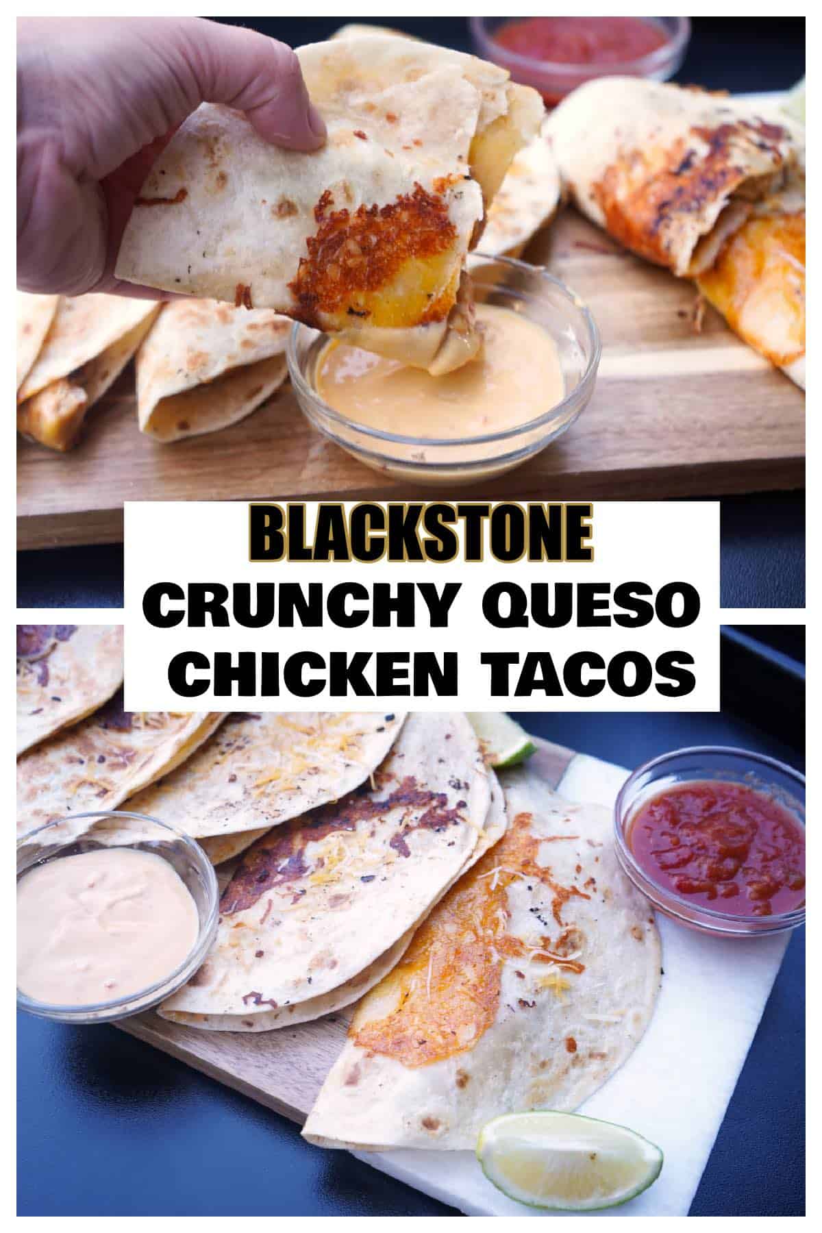 How to make Crunchy Queso Tacos on Blackstone pin