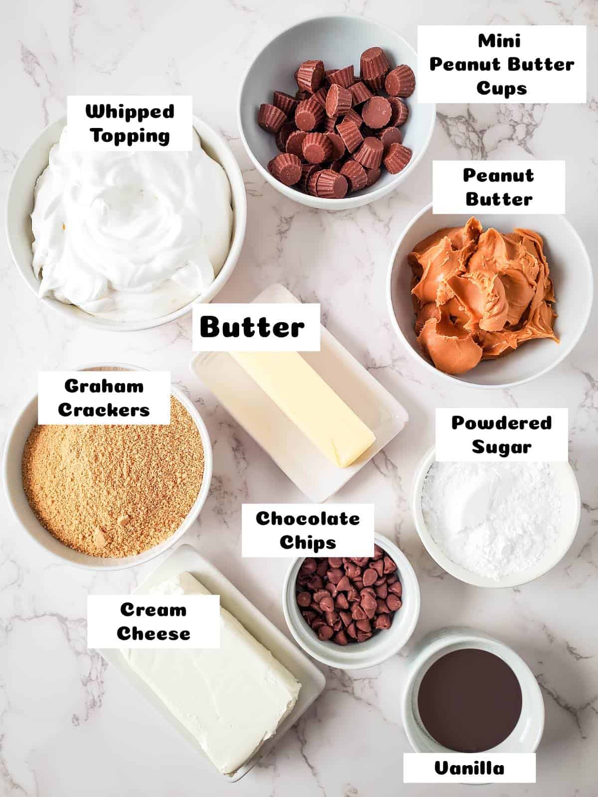 Peanut Butter Cheesecakes Ingreidents