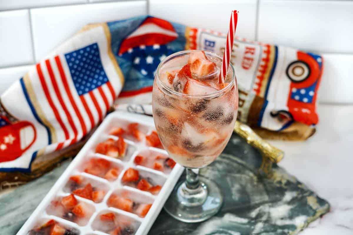 Red white & blue ice cubes