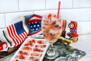 fruit ice cubes in a drink
