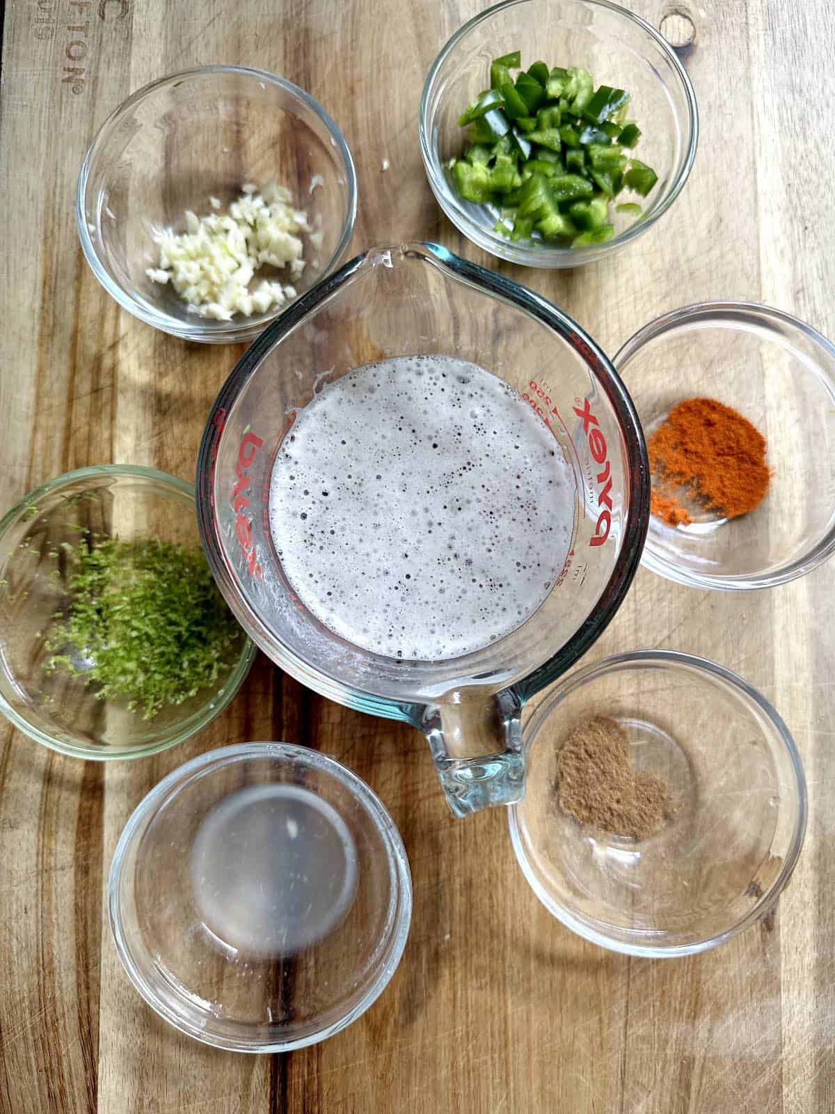 Ingredients for pork marinade. 