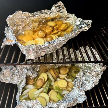 Smoked potatoes on the smoker